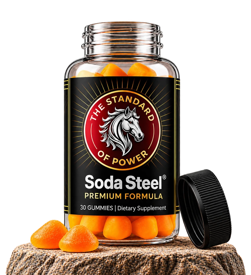 Open Soda Steel bottle with gummies
