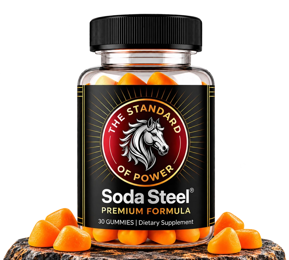 Soda Steel supplement bottle