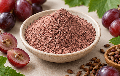 Bowl of grape seed extract powder